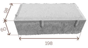 size of paving brick